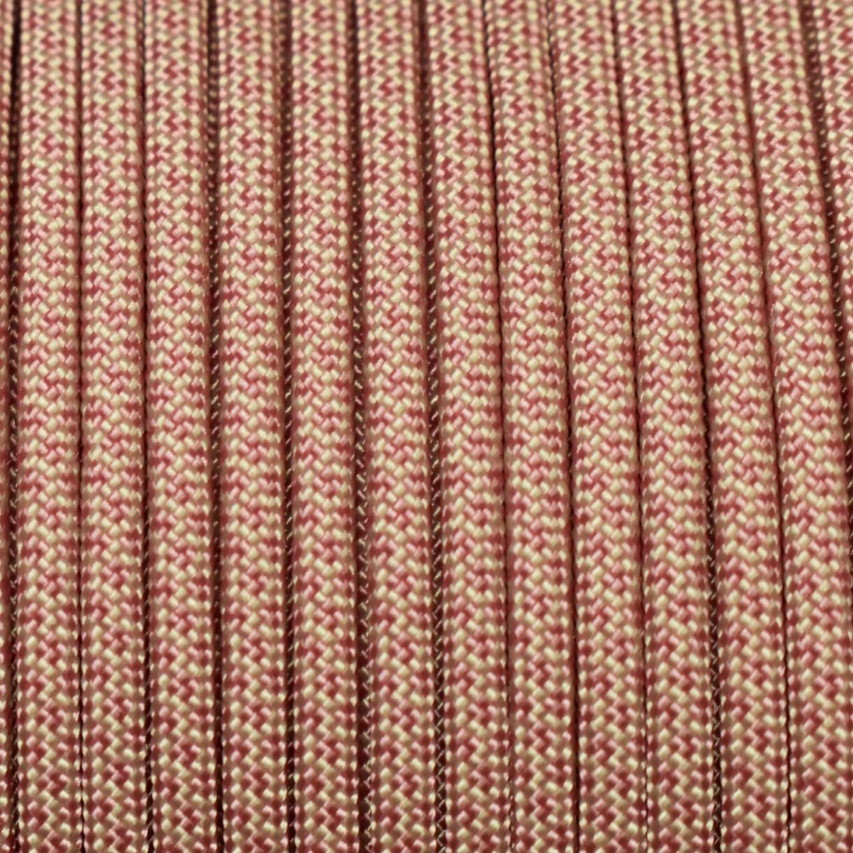 *550 Paracord Cream w/FS Lavender Pink Diamonds Made in the USA Nylon/Nylon (1000 FT.) - Paracord Galaxy