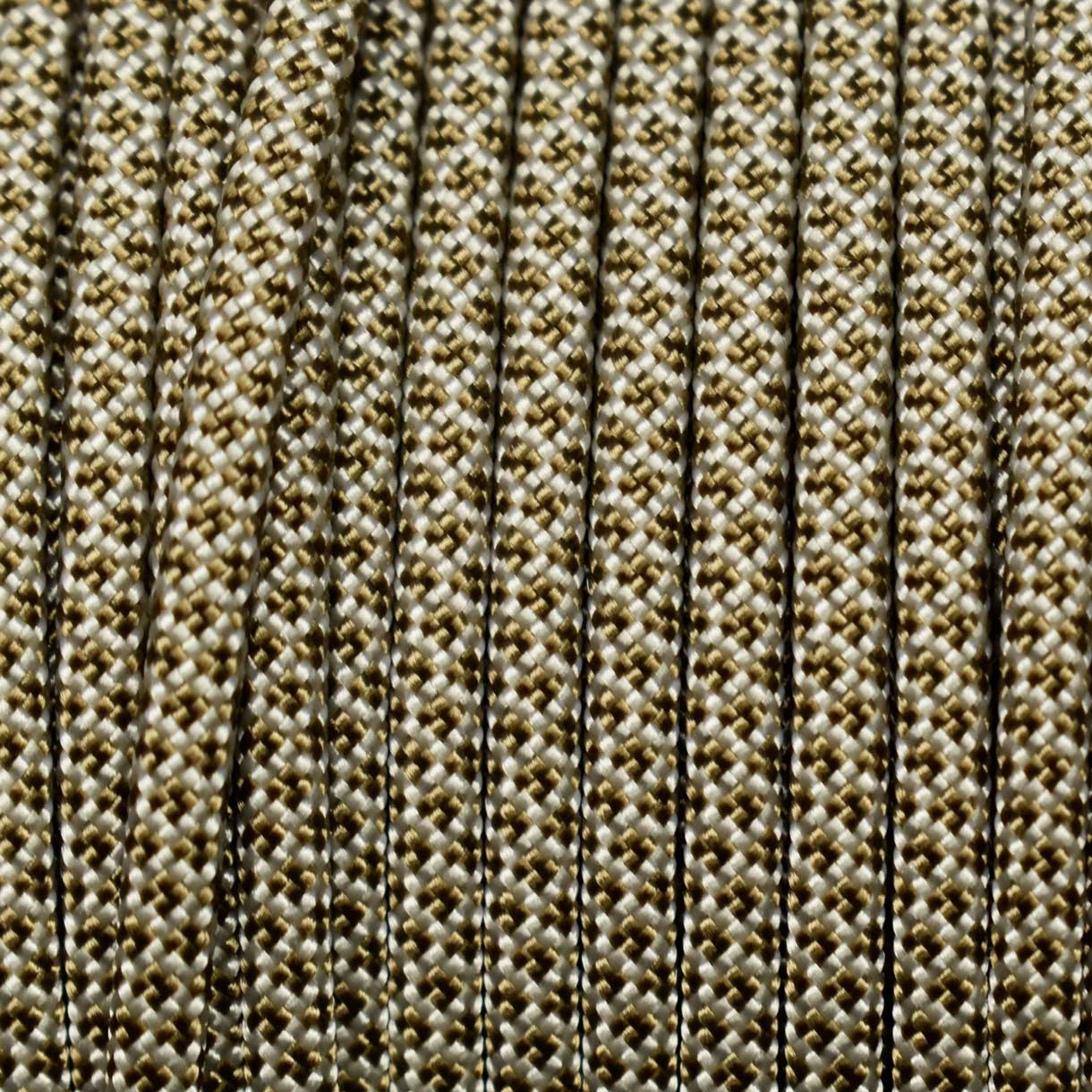 *550 Paracord Cream with Brown Gold Diamonds Made in the USA Nylon/Nylon (1,000 ft) - Paracord Galaxy