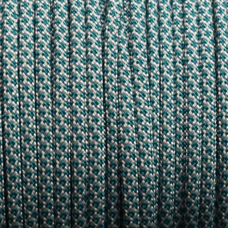 550 Paracord Cream with Teal Diamonds Made in the USA Nylon/Nylon (1000 FT.) - Paracord Galaxy