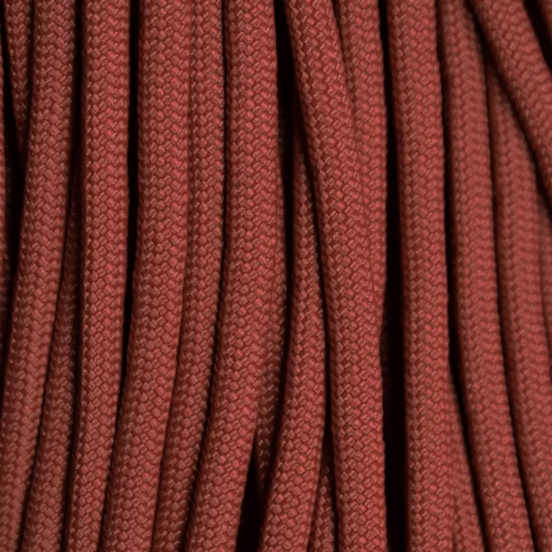 4 mm (5/32”) 550 Paracord Crimson Red Made in the USA Nylon/Nylon El Wood Braiding Co