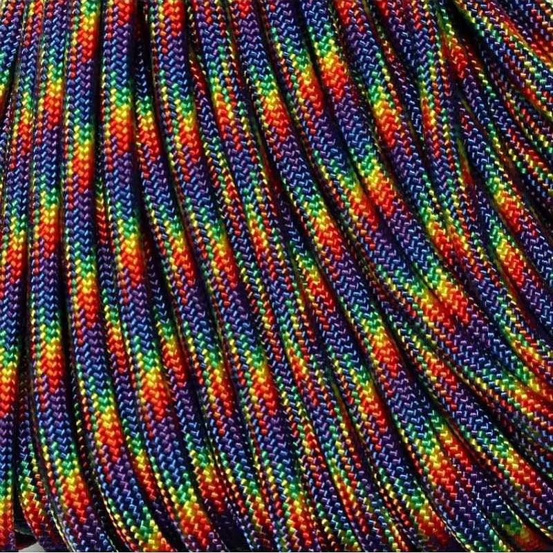 4 mm (5/32”) 550 Paracord Dark Rainbow Made in the USA Polyester/Nylon (100 ft) Atwood Rope MFG