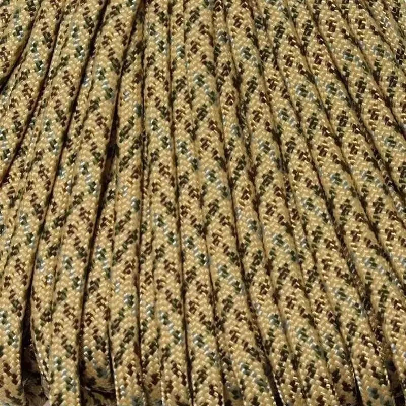 4 mm (5/32”) 550 Paracord Desert Camo Made in the USA Polyester/Nylon Atwood Rope MFG