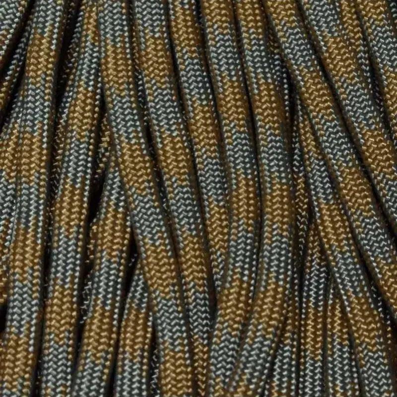 4 mm (5/32”) 550 Paracord Desert Foliag Camo Made in the USA Nylon/Nylon (100 ft) El Wood Braiding Co