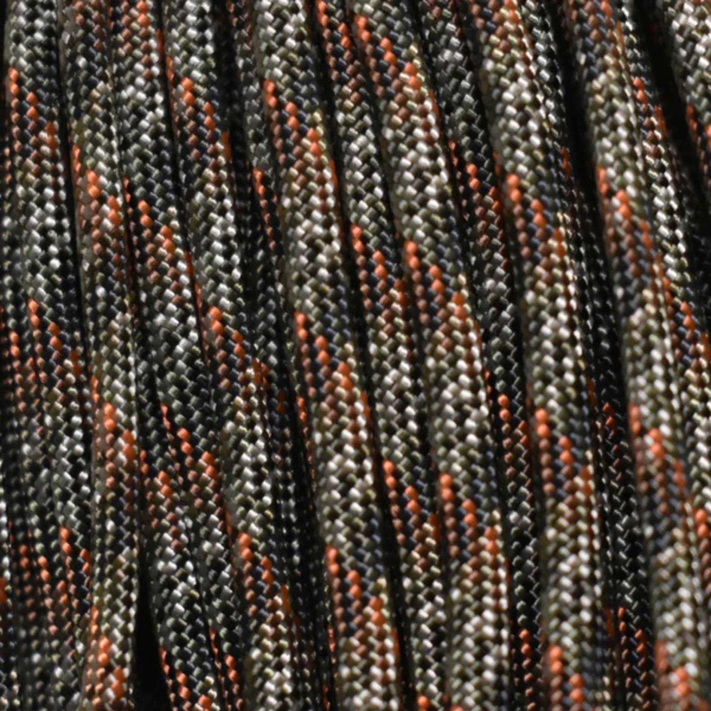 4 mm (5/32”) 550 Paracord Fall Camo Made in the USA Nylon/Nylon El Wood Braiding Co