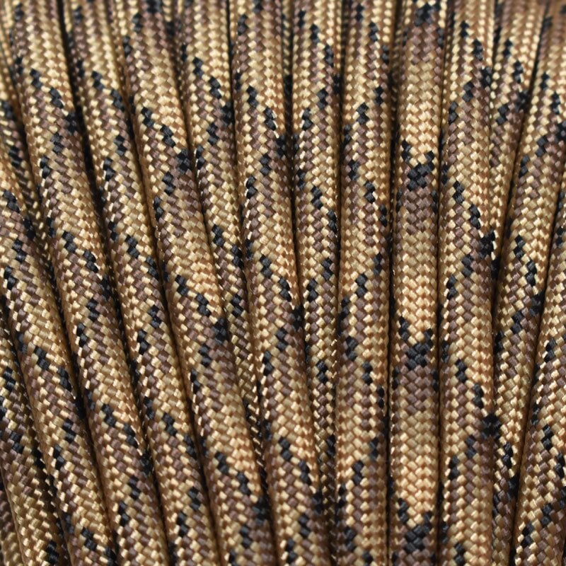 4 mm (5/32”) 550 Paracord FDE Camo Made in the USA Polyester/Nylon Atwood Rope MFG