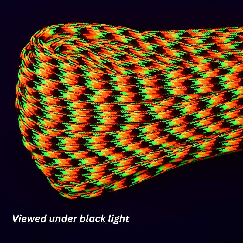 4 mm (5/32”) 550 Paracord Fireball Made in the USA Nylon/Nylon (100 ft) El Wood Braiding Co