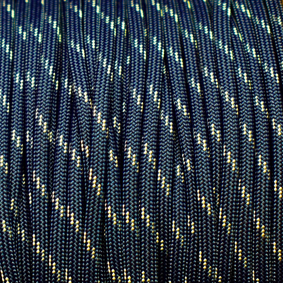 4 mm (5/32”) 550 Paracord FS Navy Blue with 3 Reflective Tracers Made in the USA Nylon/Nylon (100 ft) El Wood Braiding Co