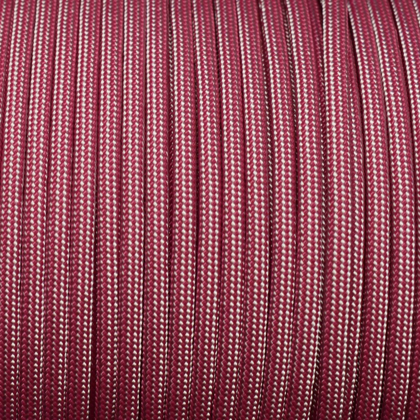 550 Paracord Fuchsia and White Stripes Made in the USA Nylon/Nylon (1000 FT.) - Paracord Galaxy