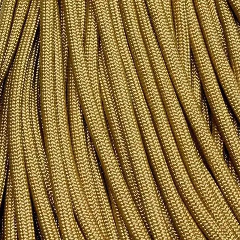 4 mm (5/32”) 550 Paracord Gold Made in the USA Nylon/Nylon El Wood Braiding Co