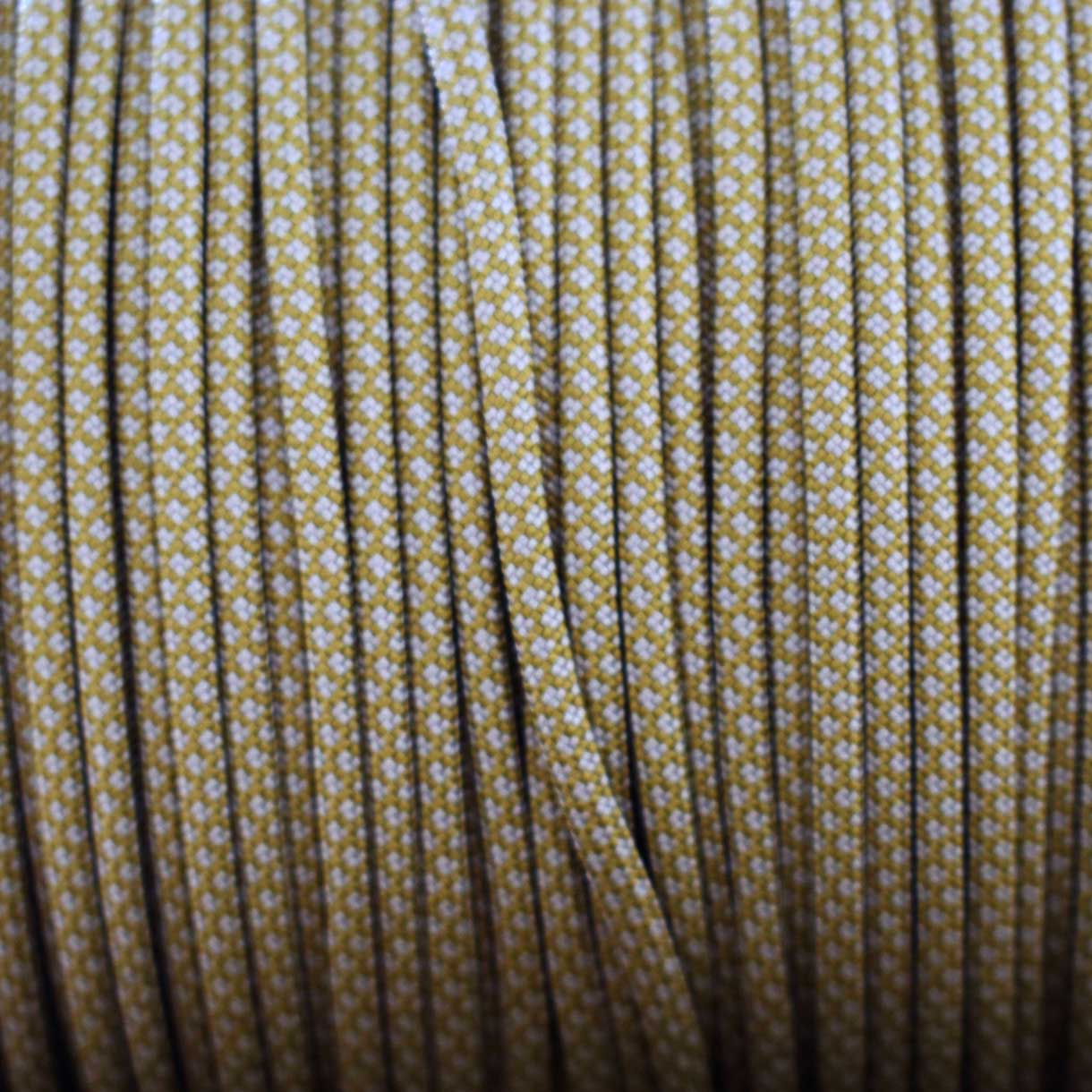 550 Paracord Gold with Silver Gray Diamonds Made in the USA Nylon/Nylon (100 ft)