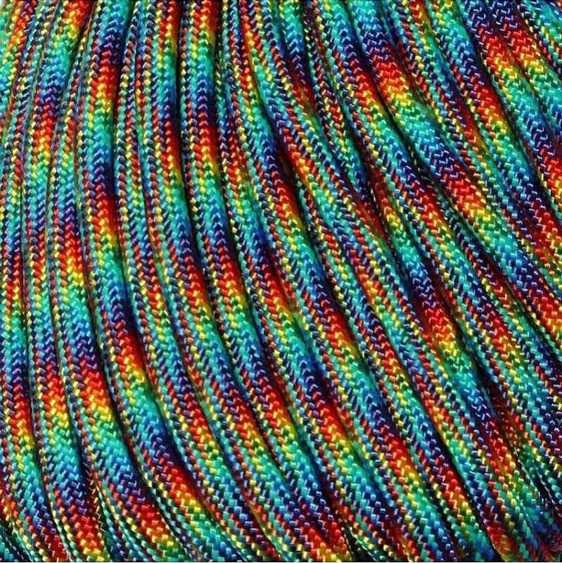 4 mm (5/32”) 550 Paracord Gypsy (Rainbow) Made in the USA Polyester/Nylon (100 ft) Atwood Rope MFG