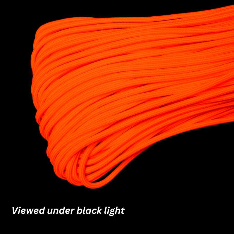 4 mm (5/32”) 550 Paracord Hang Ten (Neon Orange and Neon Pink) Made in the USA Nylon/Nylon (100 ft) El Wood Braiding Co