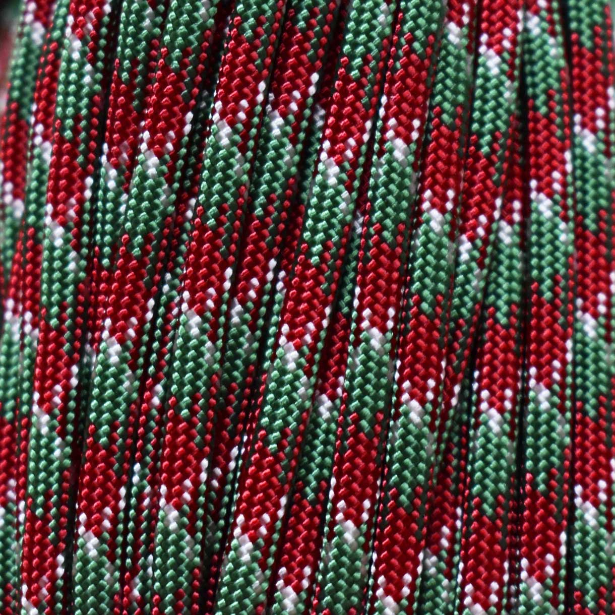 4 mm (5/32”) 550 Paracord Holly Jolly (Imperial Red) Made in the USA Nylon/Nylon (100 ft) El Wood Braiding Co