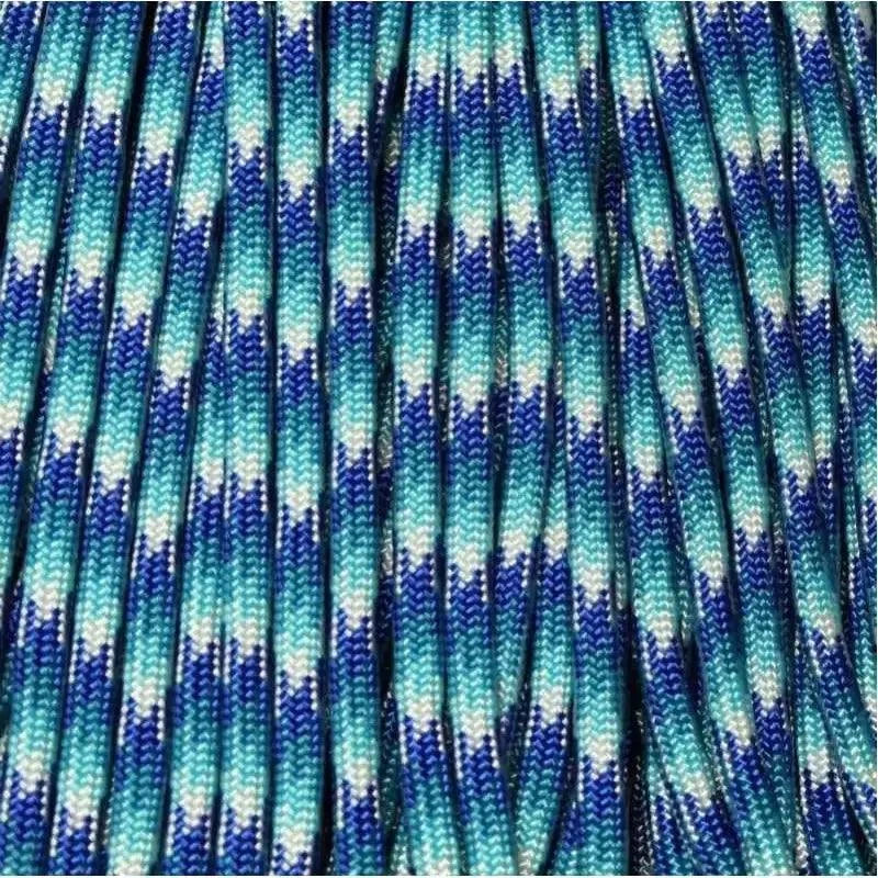 4 mm (5/32”) 550 Paracord Ice Wave Made in the USA Nylon/Nylon El Wood Braiding Co