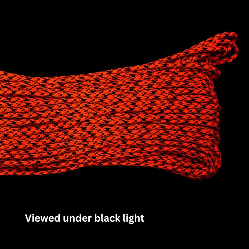 4 mm (5/32”) 550 Paracord Imperial Red and Black Camo Made in the USA Nylon/Nylon El Wood Braiding Co