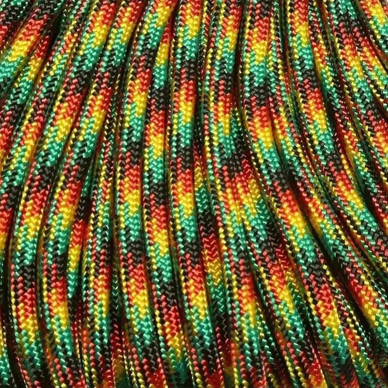 4 mm (5/32”) 550 Paracord Jamaican Me Crazy Made in the USA Polyester/Nylon (100 ft) Atwood Rope MFG