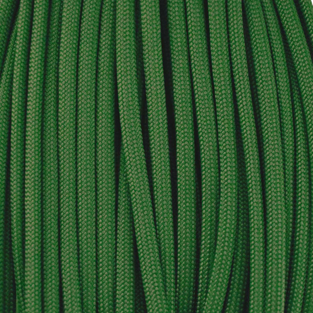 4 mm (5/32”) 550 Paracord Kelly Green Made in the USA Nylon/Nylon El Wood Braiding Co