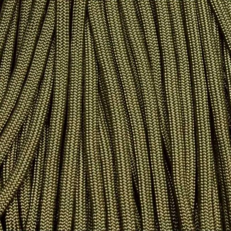 4 mm (5/32”) 550 Paracord Khaki Made in the USA Nylon/Nylon (100 ft) El Wood Braiding Co