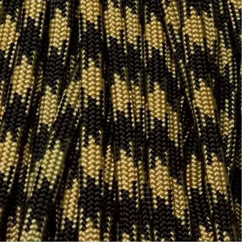 4 mm (5/32”) 550 Paracord Knights, Gold and Black, Made in the USA Nylon/Nylon (100 ft) El Wood Braiding Co