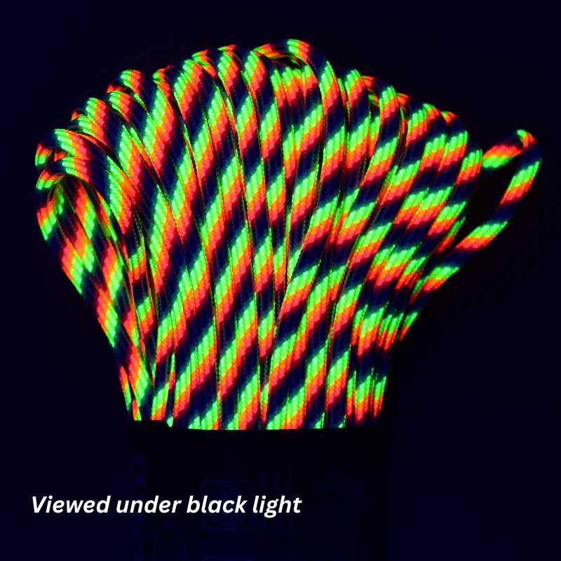 4 mm (5/32”) 550 Paracord Light Stripes (Rainbow) Made in the USA Polyester/Nylon (100 ft) Atwood Rope MFG