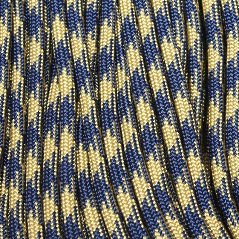 4 mm (5/32”) 550 Paracord Midnight Blue and Gold 50/50 Made in the USA Nylon/Nylon (100 ft) El Wood Braiding Co