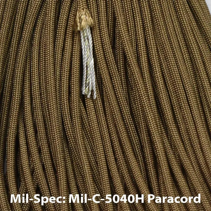 *4 mm (5/32”) 550 Paracord Mil Spec Coyote Made in the USA Nylon/Nylon El Wood Braiding Co