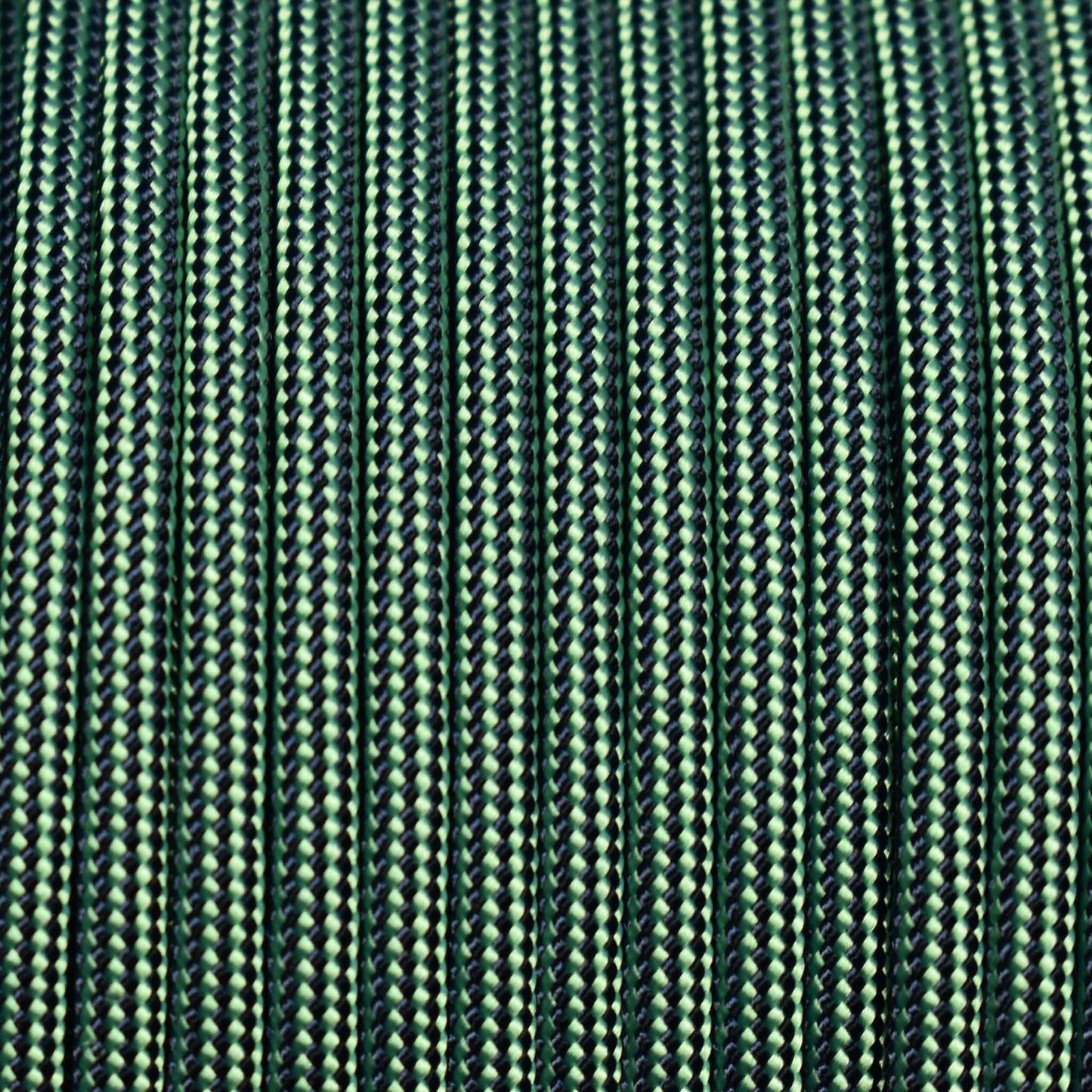 550 Paracord Mint and Black Stripes Made in the USA Nylon/Nylon (1000 FT.) - Paracord Galaxy