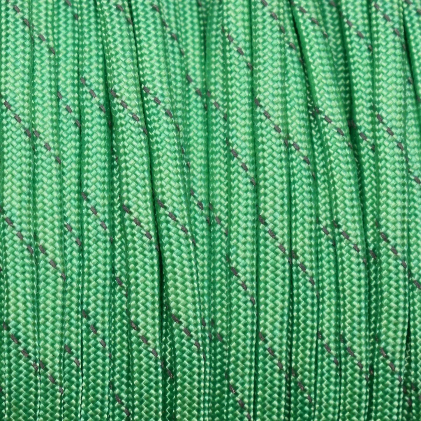 4 mm (5/32”) 550 Paracord Mint with 1 Reflective Made in the USA Nylon/Nylon (100 ft) El Wood Braiding Co