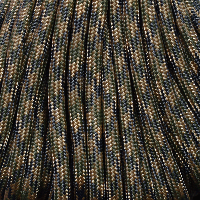 4 mm (5/32”) 550 Paracord Multi Camo Made in the USA Polyester/Nylon (100 ft) Atwood Rope MFG