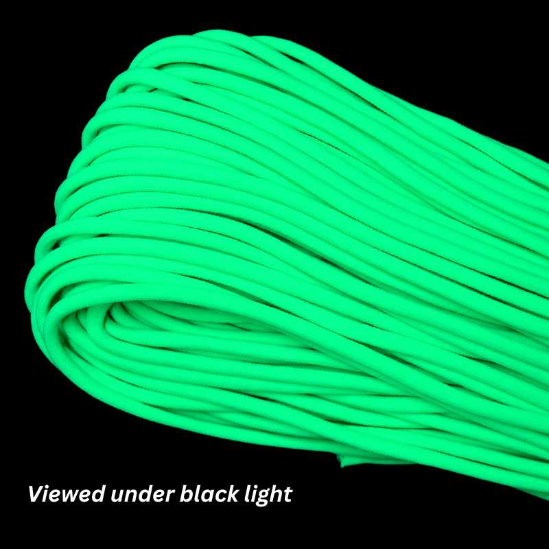 4 mm (5/32”) 550 Paracord Neon Green Made in the USA Nylon/Nylon El Wood Braiding Co