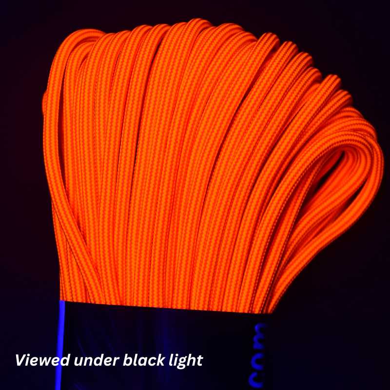 4 mm (5/32”) 550 Paracord Neon Peach Made in the USA Polyester/Nylon (2 color cord) (100 ft) Atwood Rope MFG