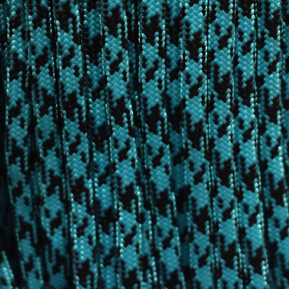 550 Paracord Neon Turquoise and Black Camo Made in the USA Nylon/Nylon