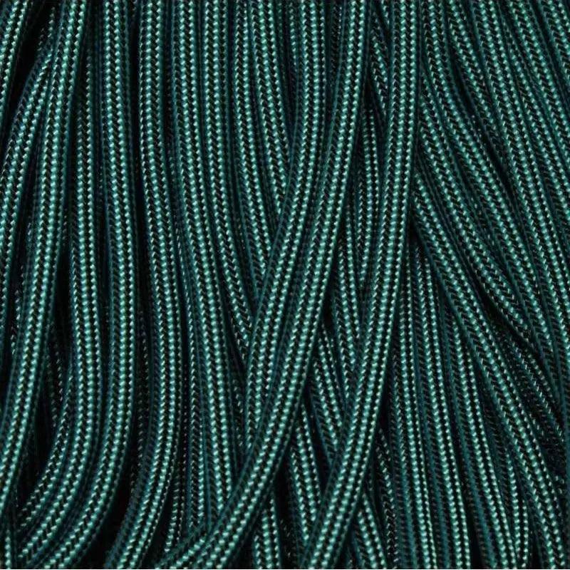 550 Paracord Neon Turquoise and Black Stripes Made in the USA Nylon/Nylon (100 FT.) - Paracord Galaxy