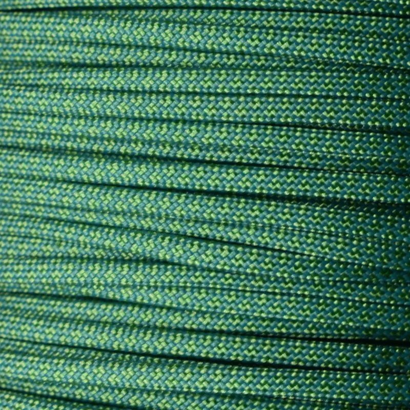 550 Paracord Neon Turquoise with Mint Diamonds Made in the USA Nylon/Nylon (100 ft)