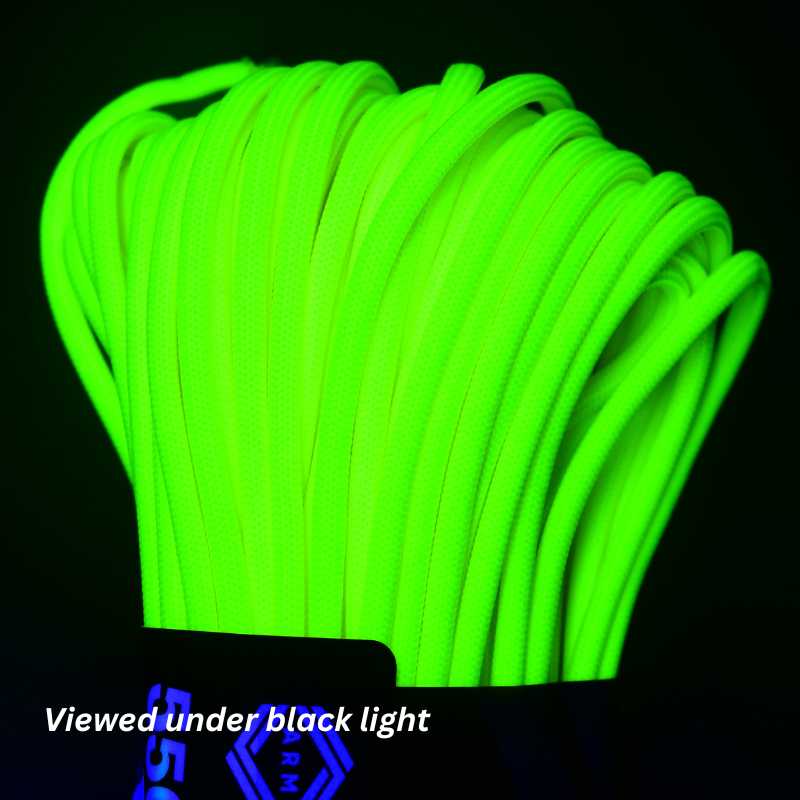 4 mm (5/32”) 550 Paracord Neon Yellow Made in the USA Polyester/Nylon Atwood Rope MFG