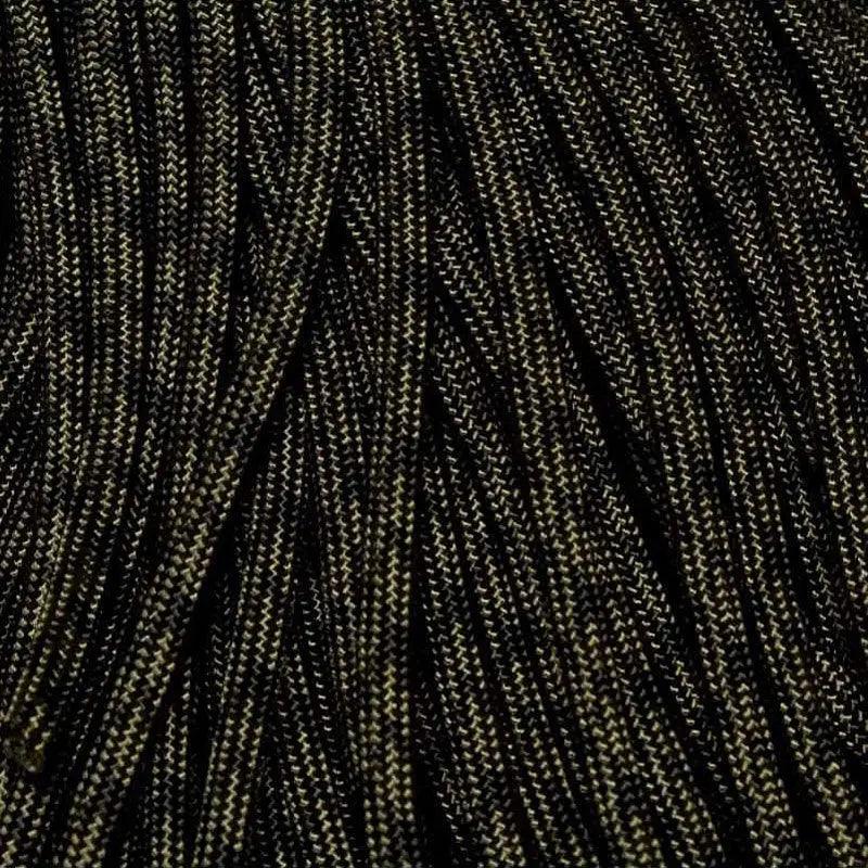 4 mm (5/32”) 550 Paracord Olive Drab (OD) & Black Camo Made in the USA Nylon/Nylon (100 ft) El Wood Braiding Co