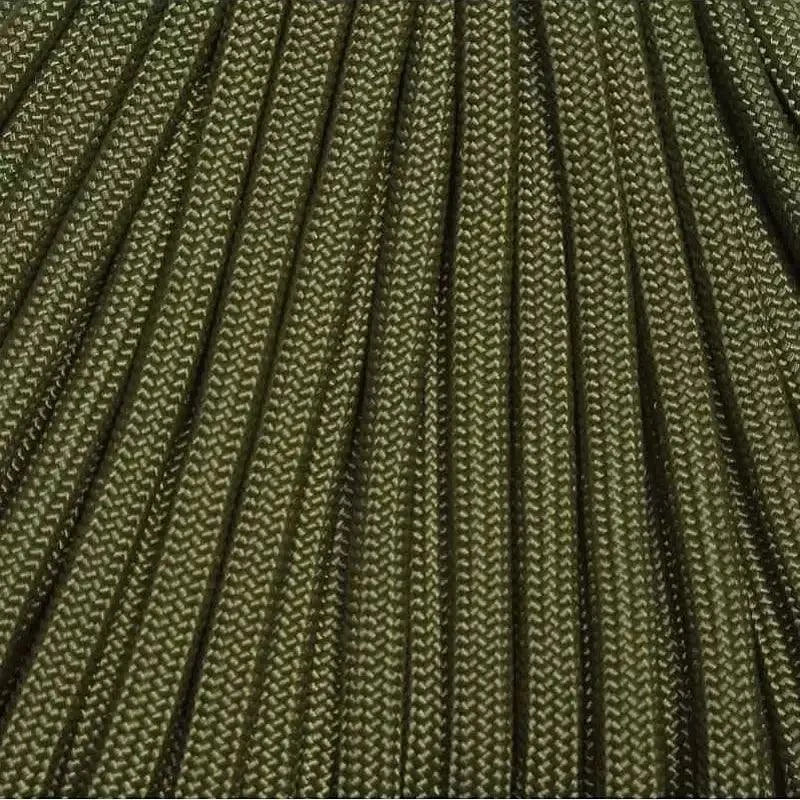 4 mm (5/32”) 550 Paracord Olive Drab (OD) Made in the USA Polyester/Nylon Atwood Rope MFG