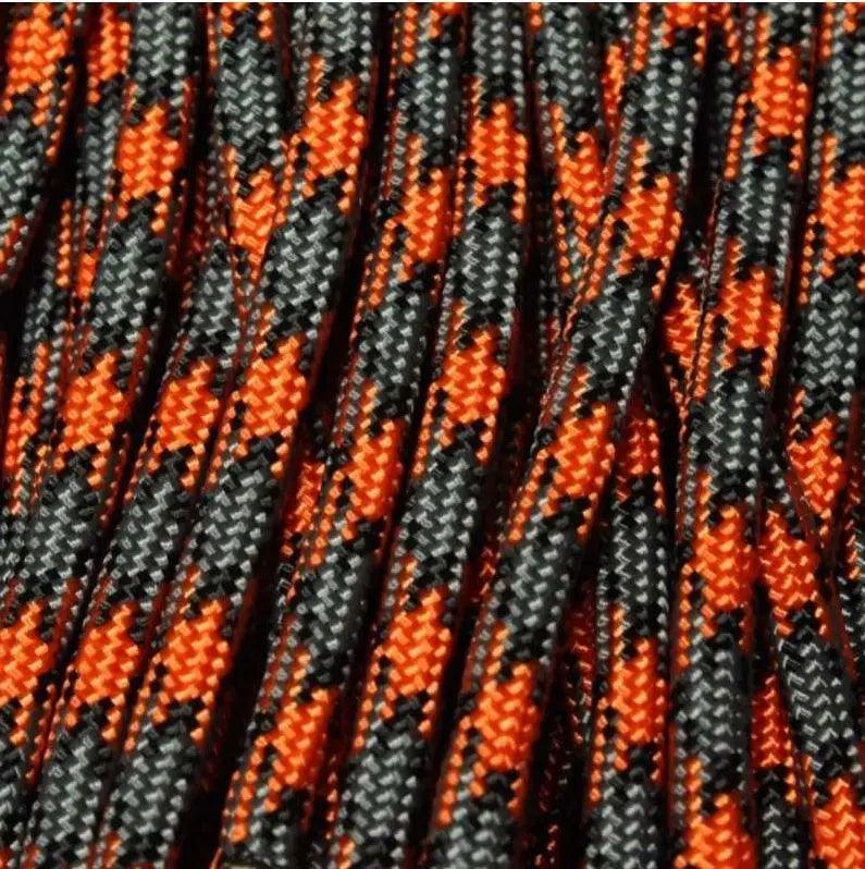 4 mm (5/32”) 550 Paracord Orange Gray (Orange Gray w/Black) Made in the USA Nylon/Nylon (100 ft) El Wood Braiding Co