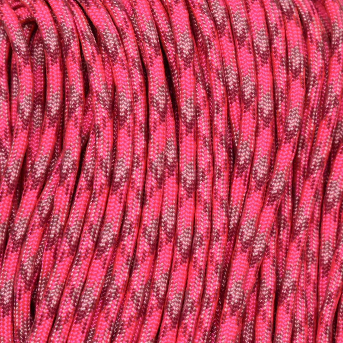 4 mm (5/32”) 550 Paracord Pink Blend Made in the USA Nylon/Nylon (100 ft) El Wood Braiding Co