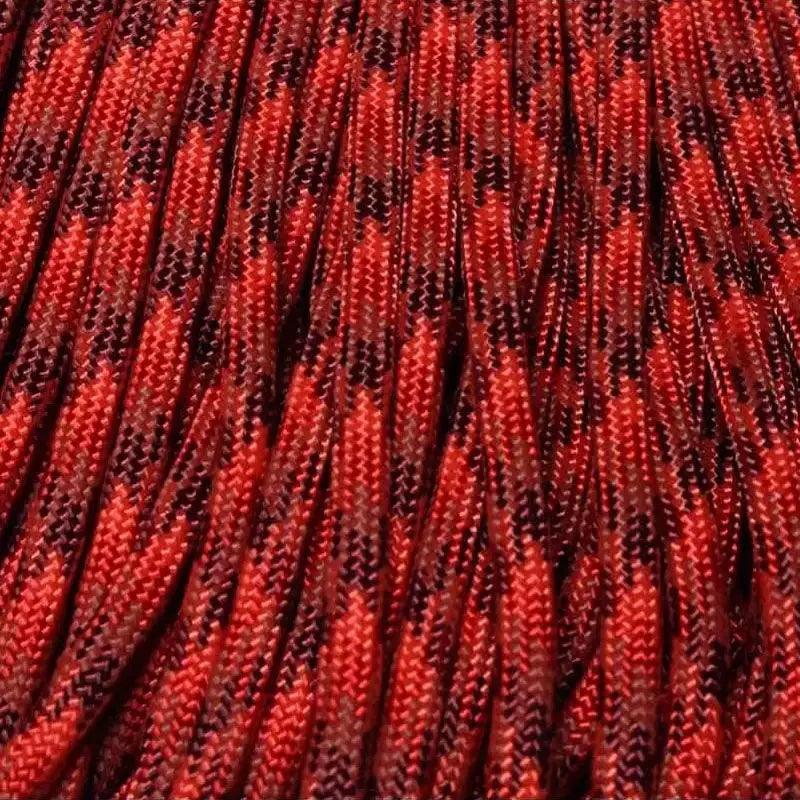 4 mm (5/32”) 550 Paracord Red Blend Made in the USA Nylon/Nylon El Wood Braiding Co