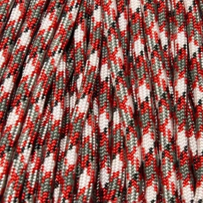 4 mm (5/32”) 550 Paracord Red Camo Made in the USA Nylon/Nylon El Wood Braiding Co