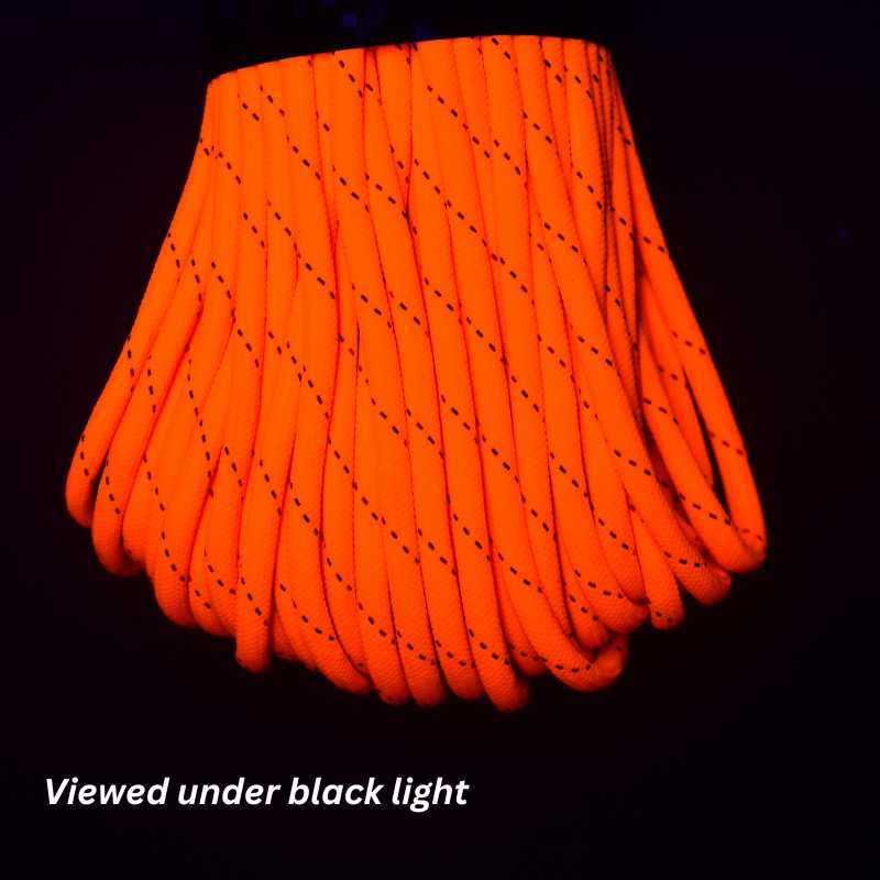 4 mm (5/32”) 550 Paracord Reflective Neon Orange Made in the USA Polyester/Nylon (100 ft) Atwood Rope MFG