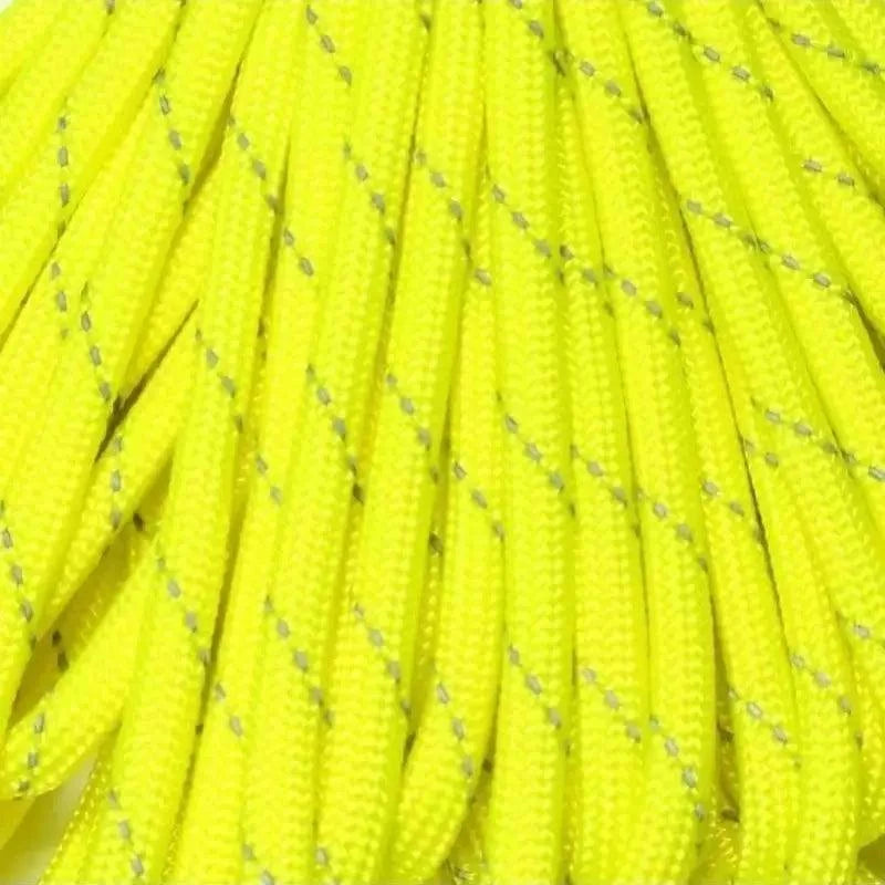 4 mm (5/32”) 550 Paracord Reflective Neon Yellow Made in the USA Polyester/Nylon (50 ft) Atwood Rope MFG