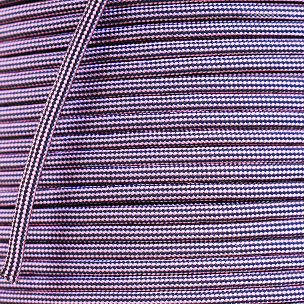 550 Paracord Rose Pink and Black Stripes Made in the USA Nylon/Nylon (100 ft)