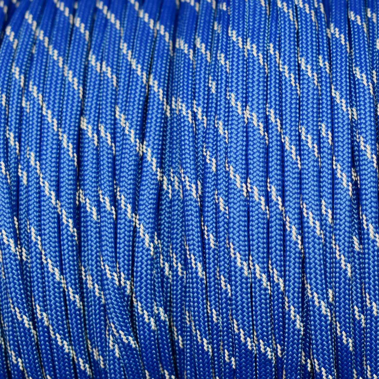 550 Paracord Royal Blue (B) with 3 Reflective Tracers Made in the USA Nylon/Nylon