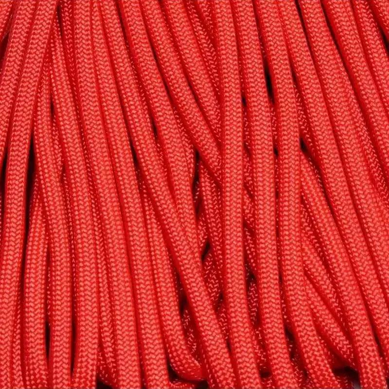 4 mm (5/32”) 550 Paracord Scarlet Red Made in the USA Nylon/Nylon El Wood Braiding Co