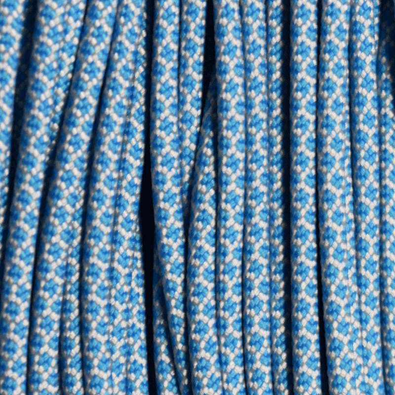 550 Paracord Silver with Colonial Blue Diamonds Made in the USA Nylon/Nylon (100 FT.) - Paracord Galaxy