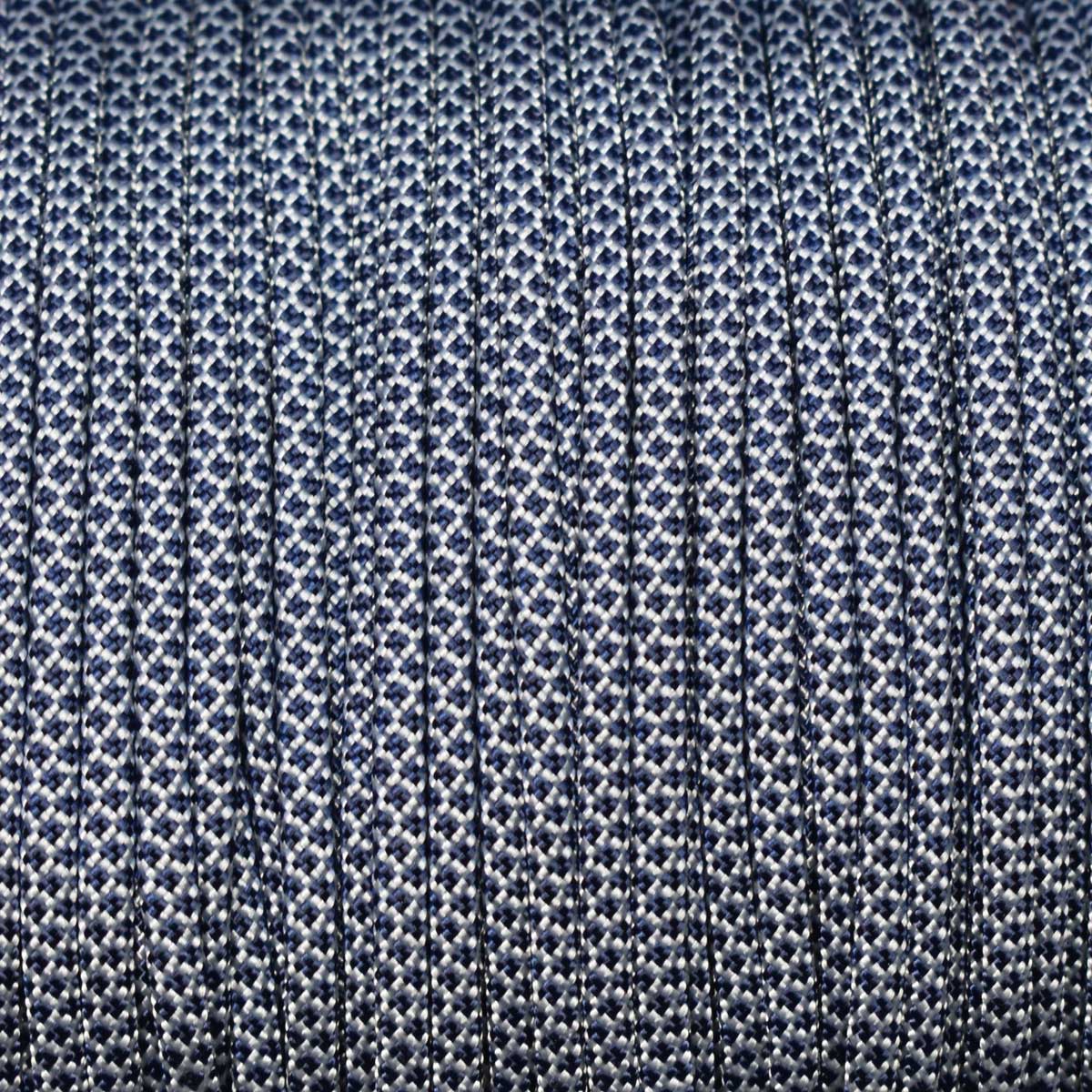 550 Paracord Silver with Midnight Blue Diamonds Made in the USA Nylon/Nylon (1000 FT.) - Paracord Galaxy