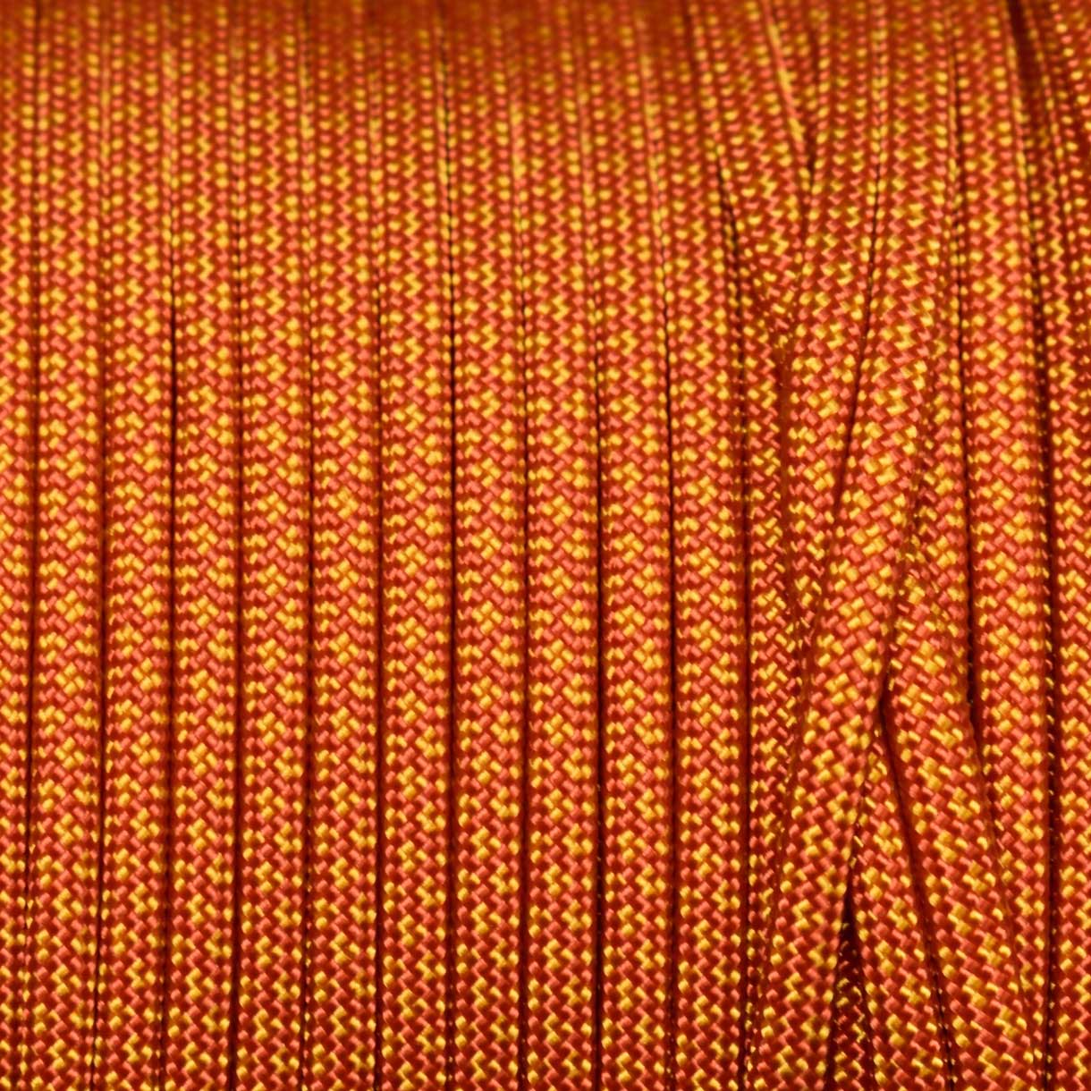 *550 Paracord Solar Orange w/Goldenrod Diamonds Made in the USA Nylon/Nylon (1000 FT.) - Paracord Galaxy