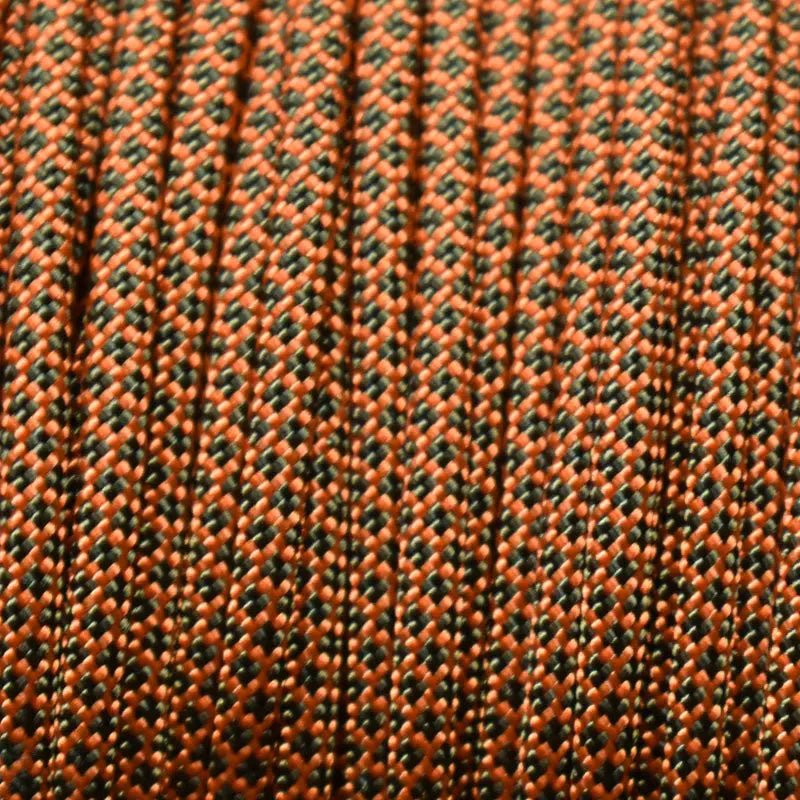 550 Paracord Solar Orange with Walnut Diamonds Made in the USA Nylon/Nylon (1000 FT.) - Paracord Galaxy